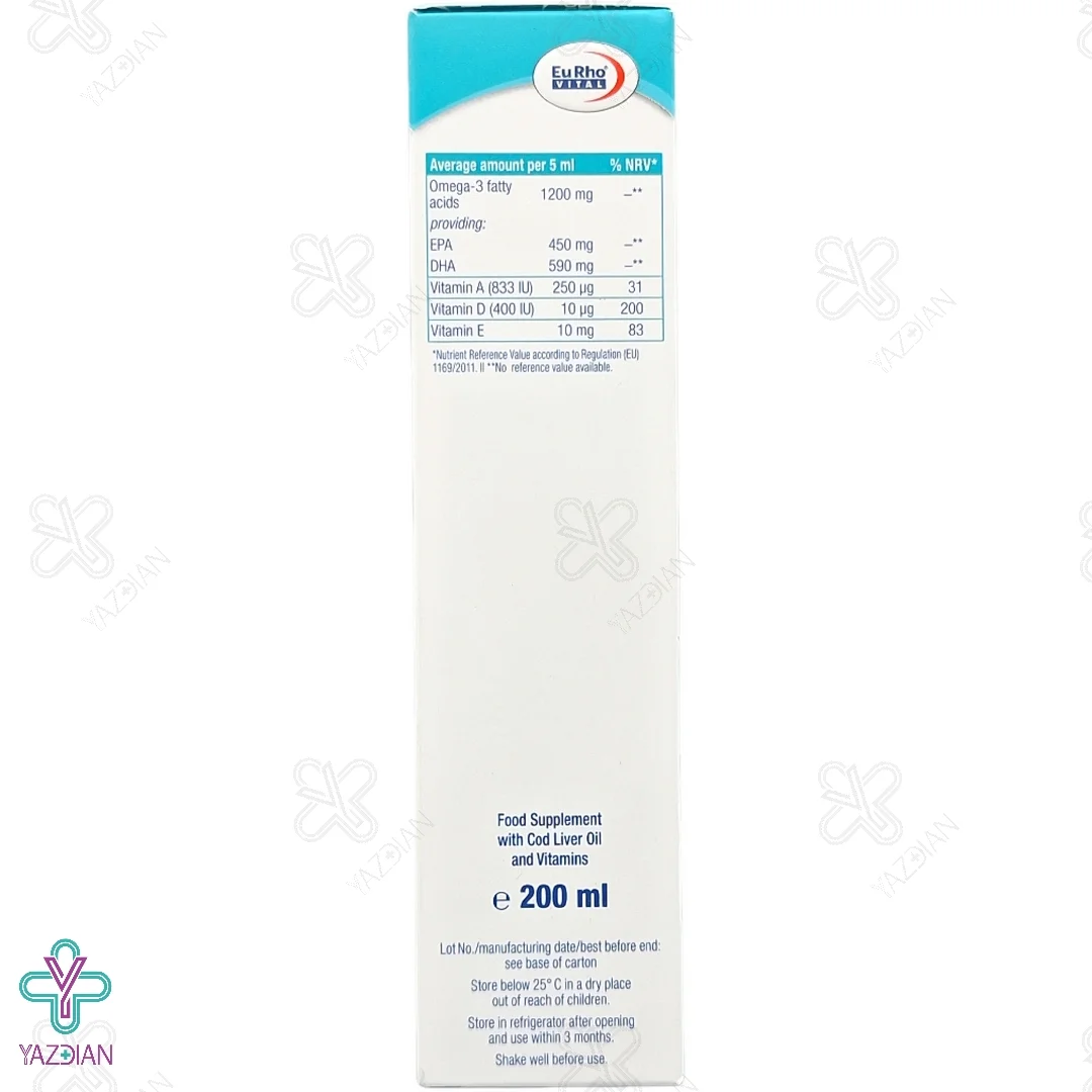 شربت امگا 3 پلاس یوروویتال - 200 میلی لیتر 