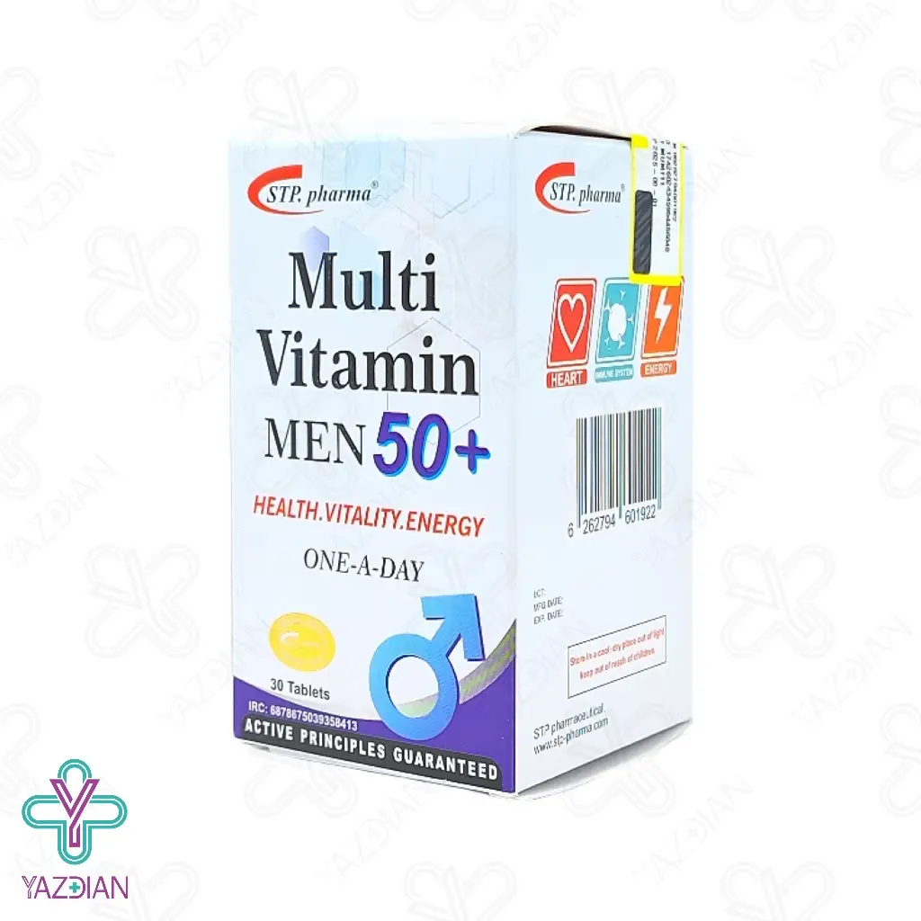 تصویر  قرص مولتی ویتامین آقایان بالای 50 سال اس تی پی فارما - 30 عددی