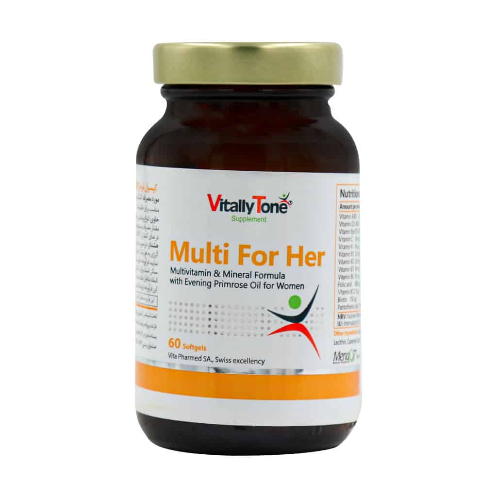 تصویر  سافت ژل مولتی ویتامین فور هر ویتالی تون - 60 عددی