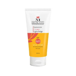 تصویر  کرم ضد آفتاب SPF 60 مدیلن مناسب پوست چرب و معمولی - بژ روشن