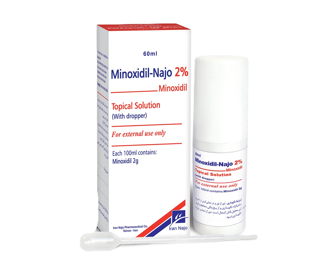تصویر  محلول ماینوکسیدیل 2 درصد ایران ناژو - 60 میلی لیتر