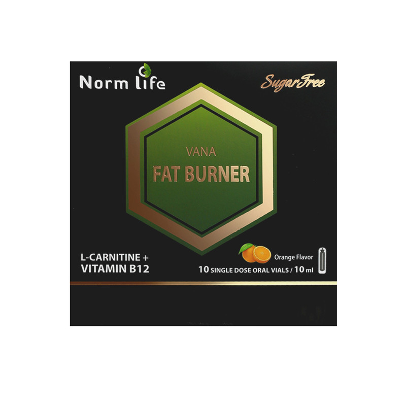 تصویر  ویال خوراکی کاهش وزن ال کارنیتین 1000 و ب12 وانا فت برنر نورم لایف - 10 عددی