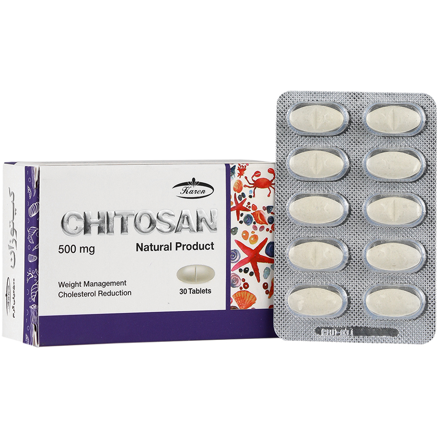 تصویر  قرص کاهش وزن کیتوزان 500 کارن - 30 عددی