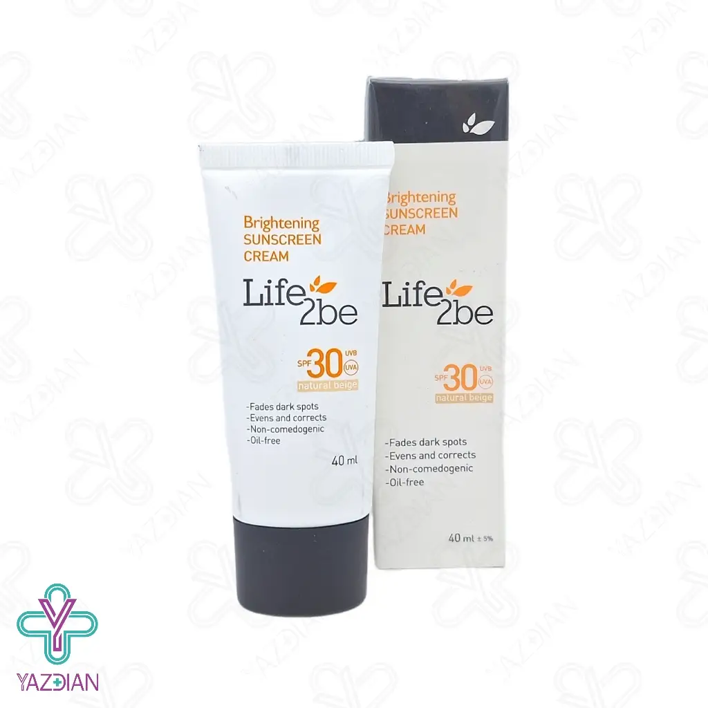 کرم ضد آفتاب روشن کننده SPF30 فاقد چربی لایف توبی – بژ طبیعی