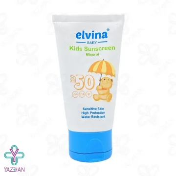 کرم ضد آفتاب کودکان مینرال SPF50 الوینا - بی رنگ 