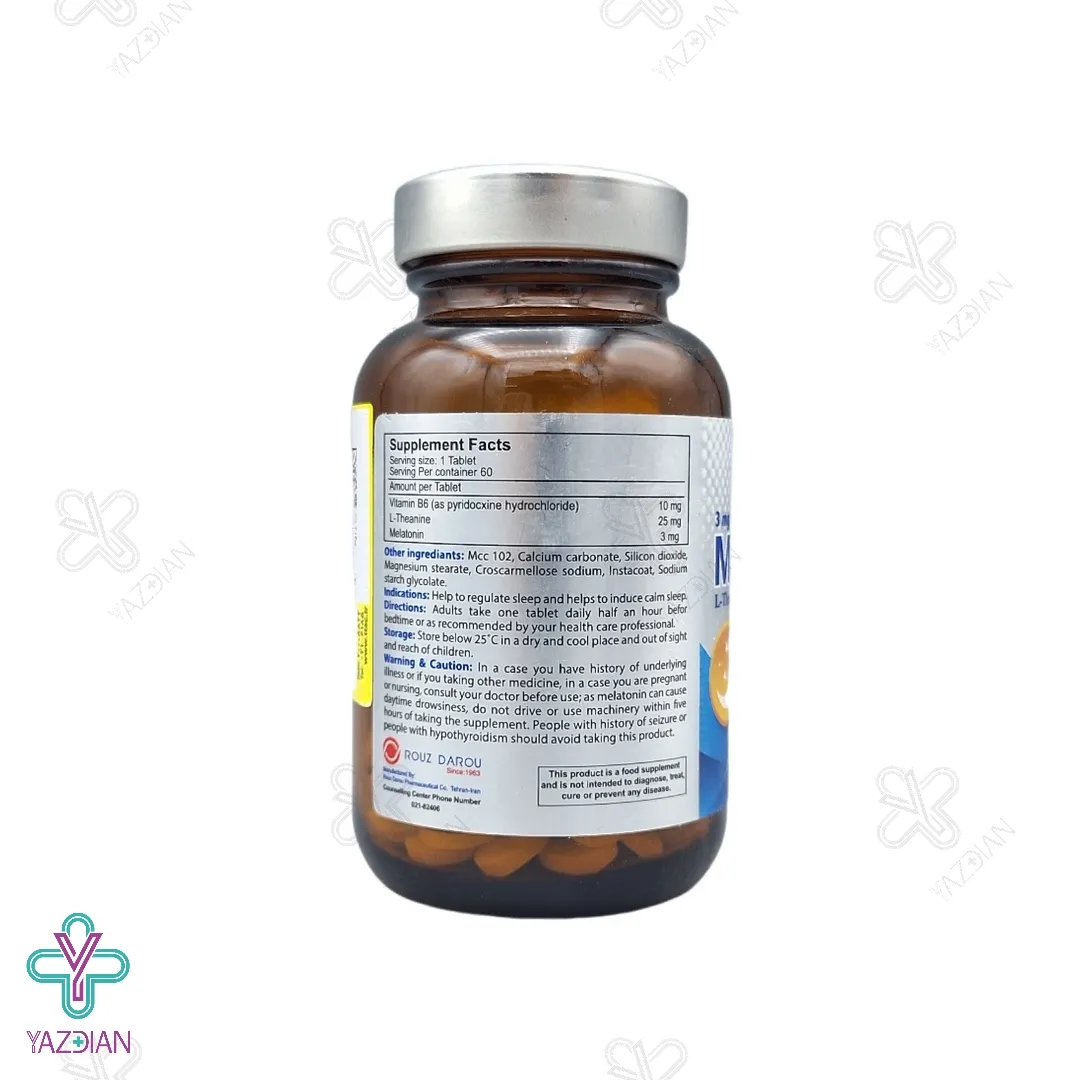 قرص آرام بخش ملاتونین 3 و ال تئانین رزاویت - 60 عددی