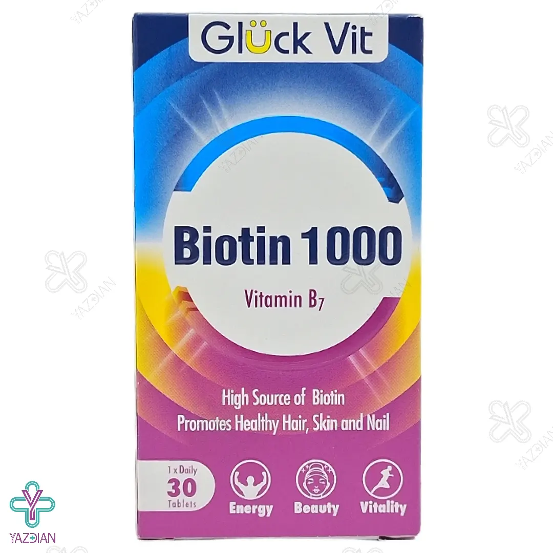 قرص بیوتین 1000 میکروگرم گلوک ویت - 30 عددی