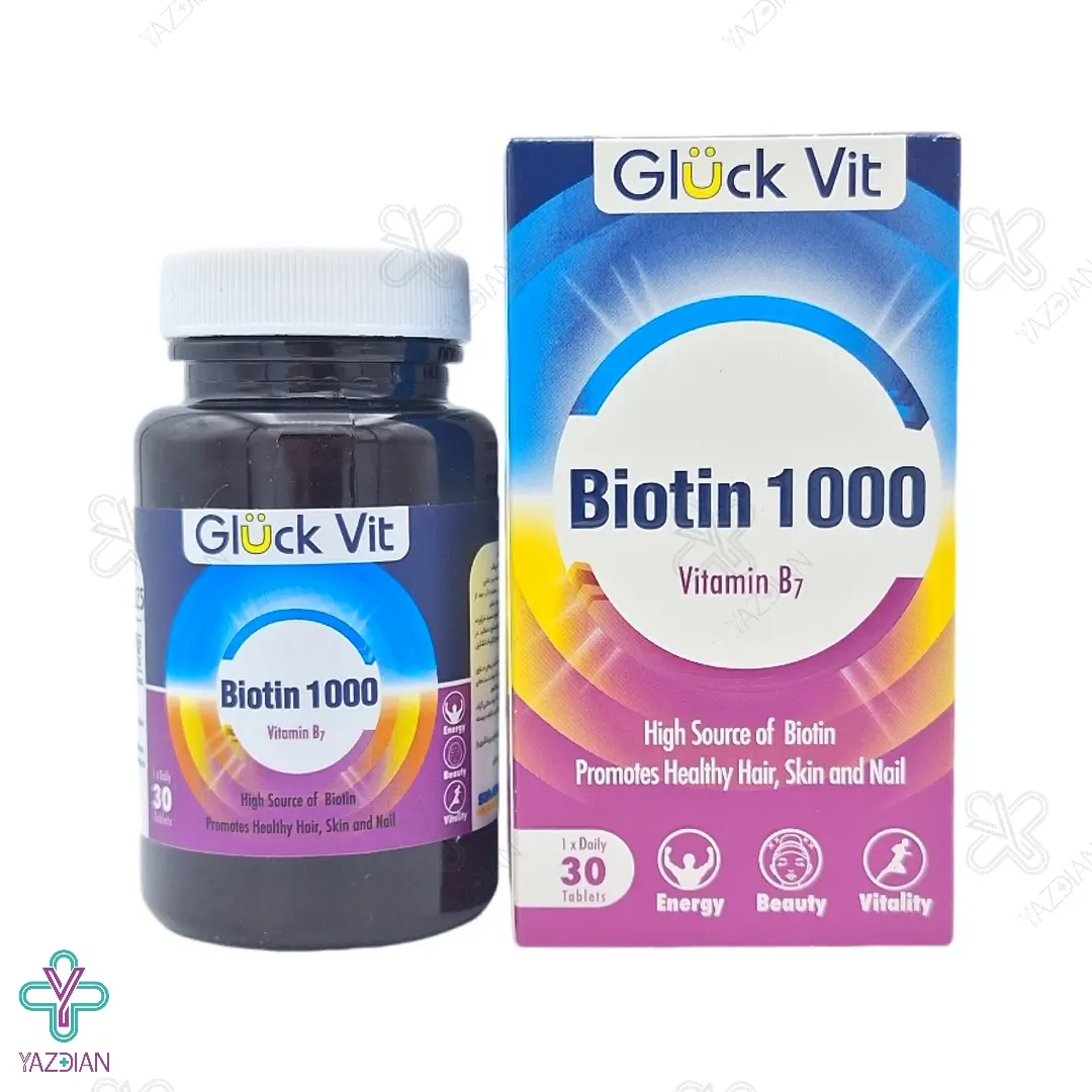 قرص بیوتین 1000 میکروگرم گلوک ویت - 30 عددی