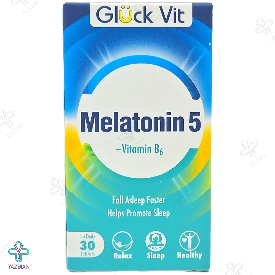 قرص آرام بخش ملاتونین 5 ویتامین ب6 گلوک ویت - 30 عددی 