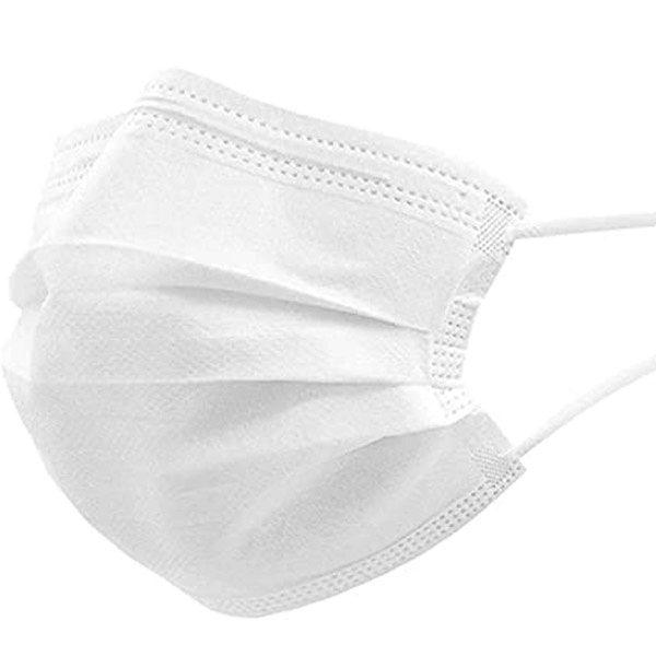 تصویر  ماسک پرستاری 3 لایه سفید - 50 عددی