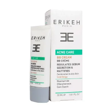 تصویر  بی بی کرم ضدآکنه پوست چرب تا مختلط اریکه بژ طلایی - 30 میلی لیتر