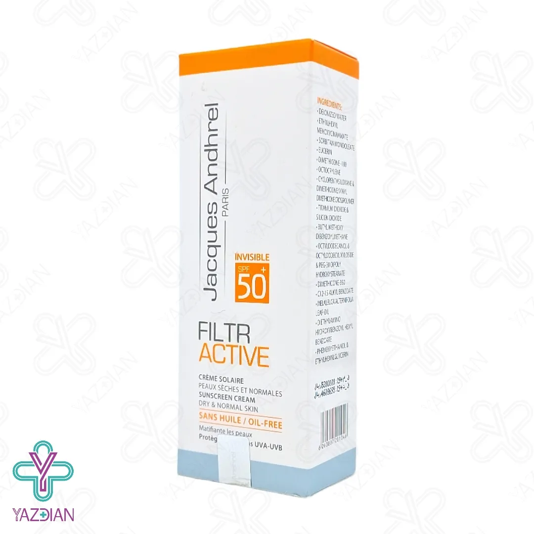 کرم ضد آفتاب SPF50 فاقد چربی پوست خشک و معمولی ژاک آندرل - بی رنگ