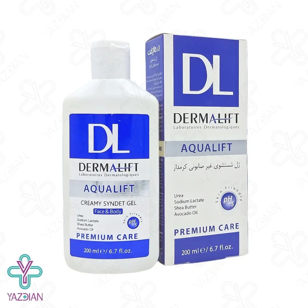 ژل شستشوی غیر صابونی کرمدار آکوالیفت درمالیفت مناسب پوست های خشک - 200 میلی لیتر	