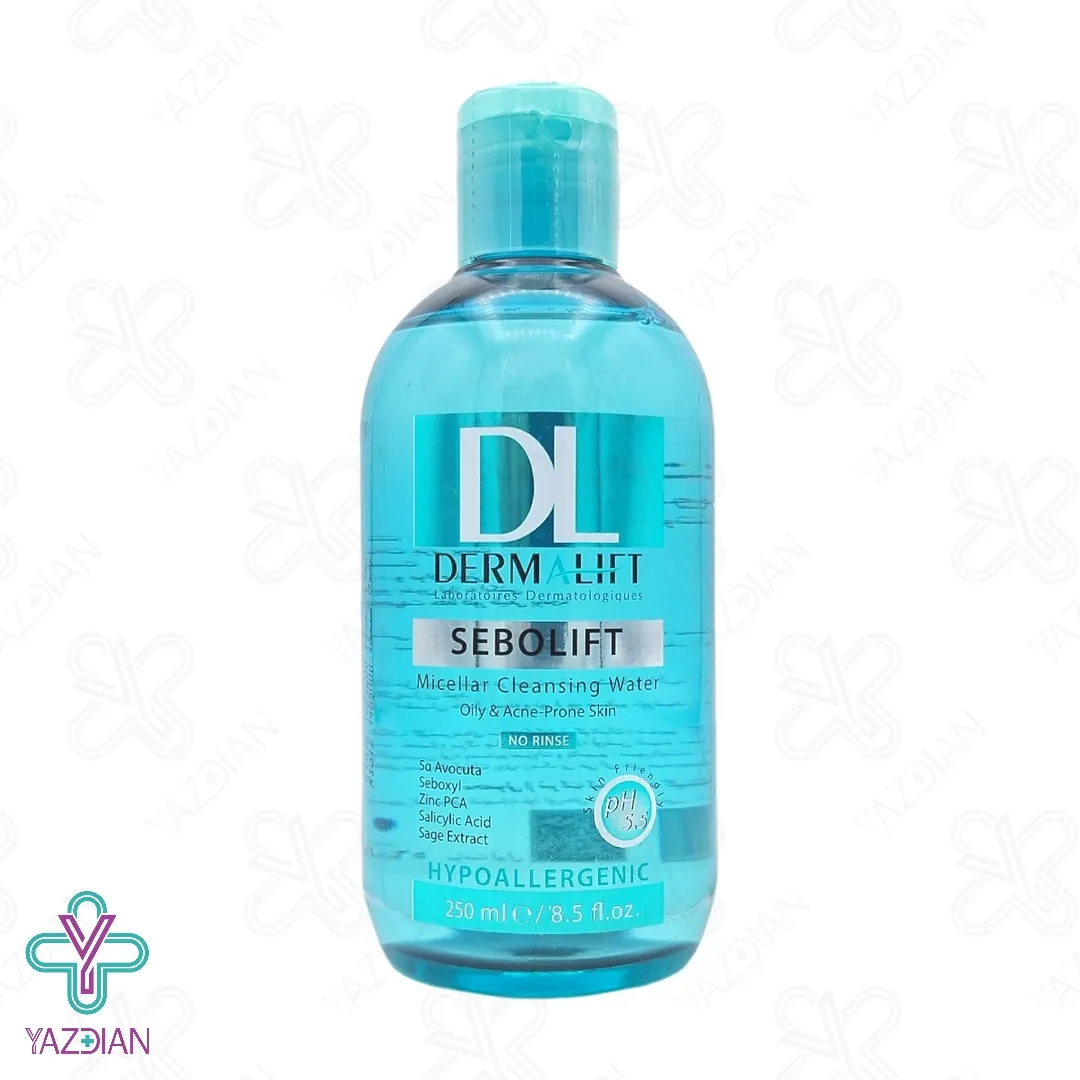 محلول پاک کننده آرایش میسلار واتر پوست چرب سبولیفت درمالیفت - 250 میلی لیتر	