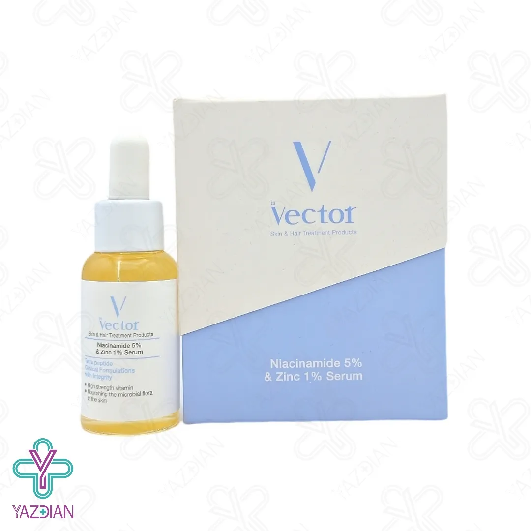 سرم ضد جوش نیاسین آمید 5% و زینک 1% وکتور - 30 میلی لیتر
