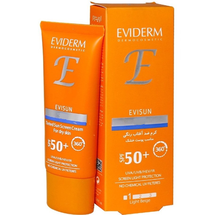 تصویر  کرم ضد آفتاب پوست خشک SPF50 اویدرم - بژ روشن D1