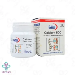 قرص مفاصل کلسیم 600 ویتامین د3 یوروویتال - 50 عددی
