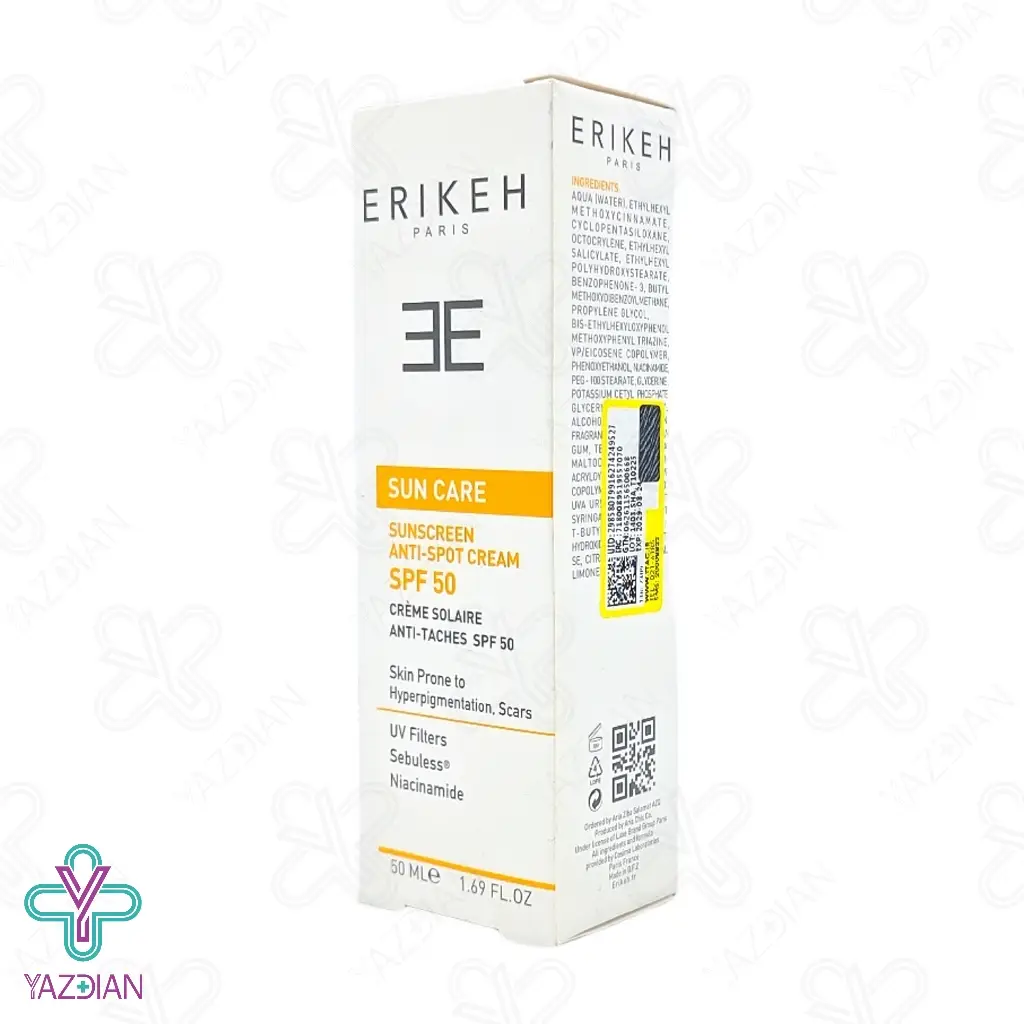 کرم ضد آفتاب ضد لک SPF50 اریکه - بی رنگ 