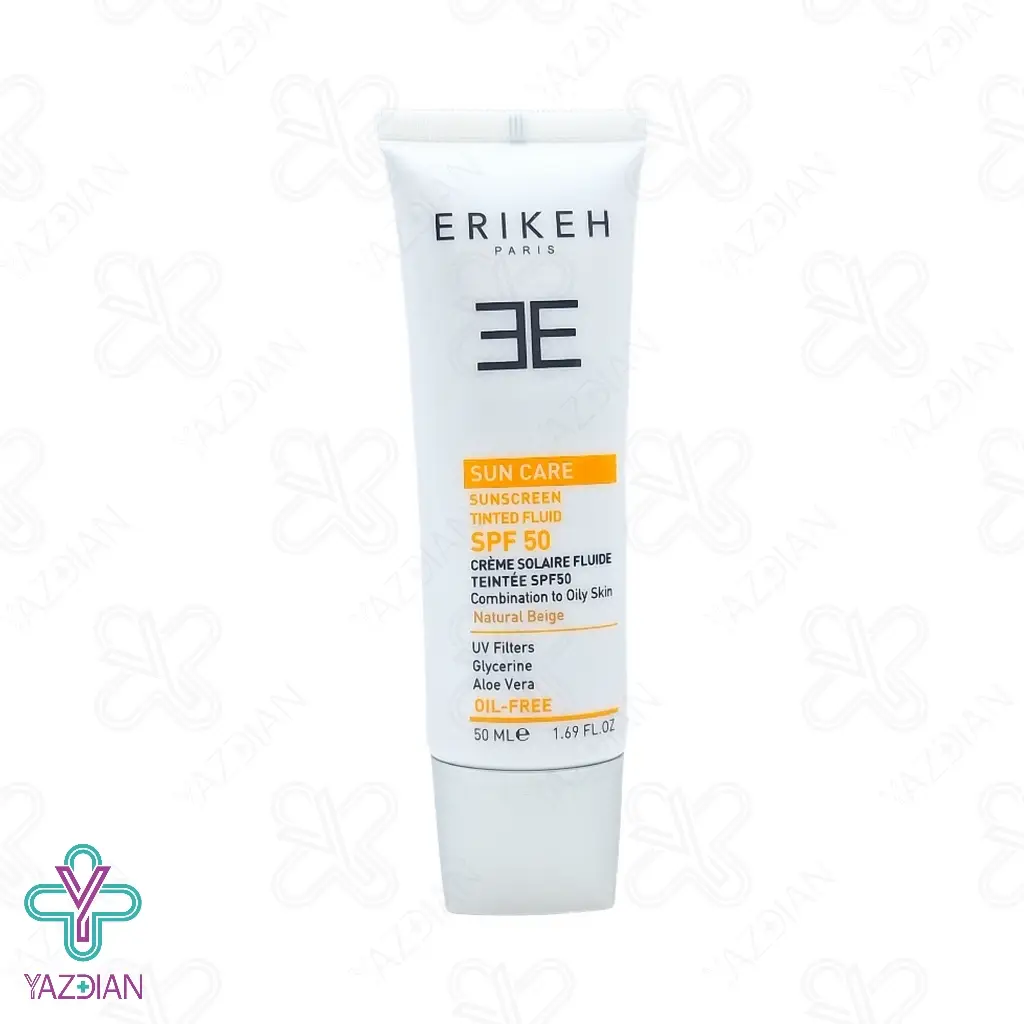 فلوئید ضد آفتاب SPF50 فاقد چربی اریکه - بژ طبیعی 