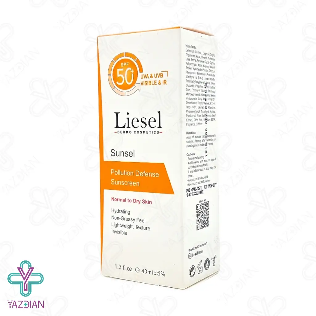کرم ضد آفتاب SPF 50 پوست خشک لایسل - بی رنگ