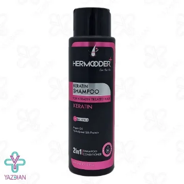 شامپو تقویت کننده و ترمیم کننده کراتینه هرمودر پلاس - 400 میلی لیتر	