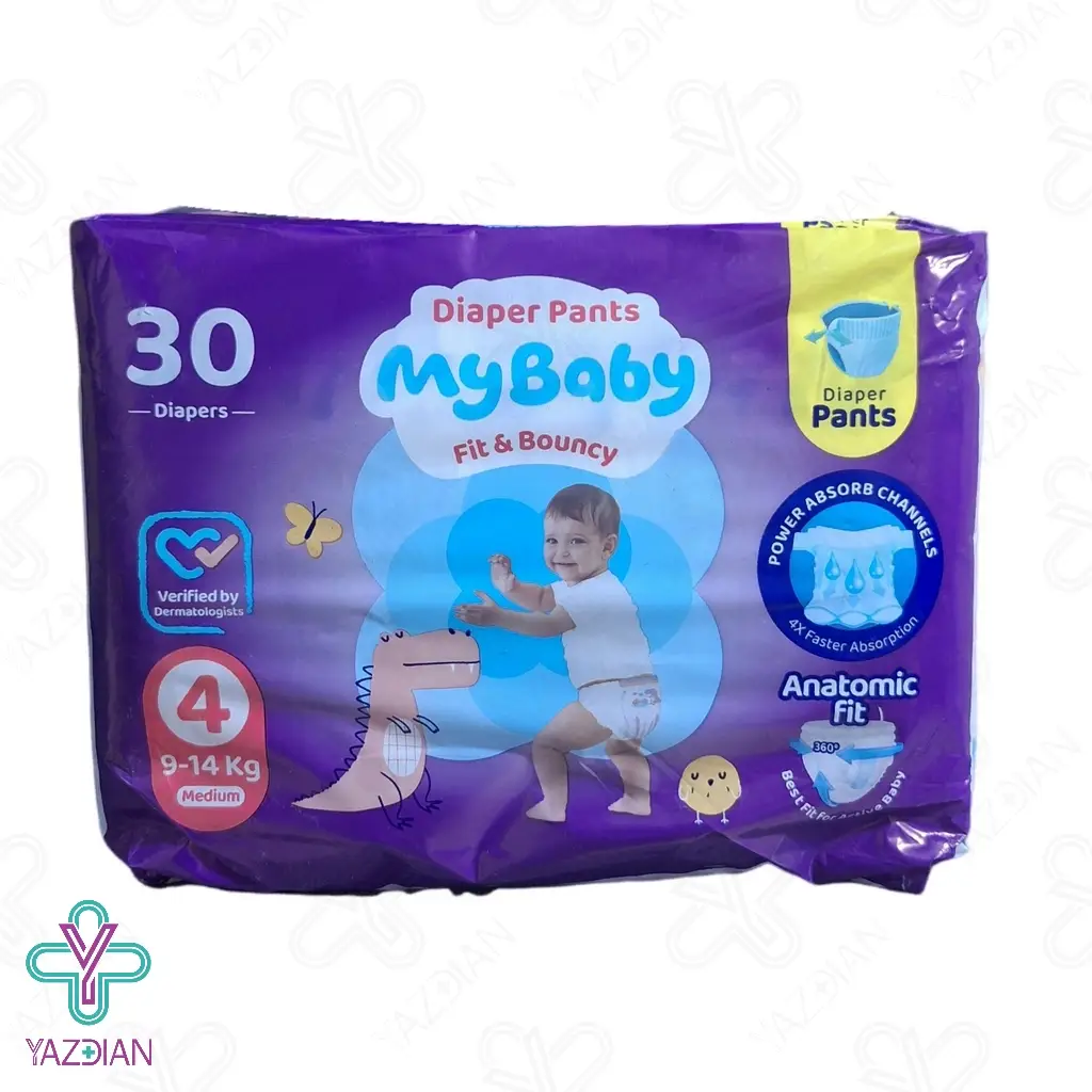 پوشک بچه مای بیبی شورتی سایز 4 بسته 30 عددی
