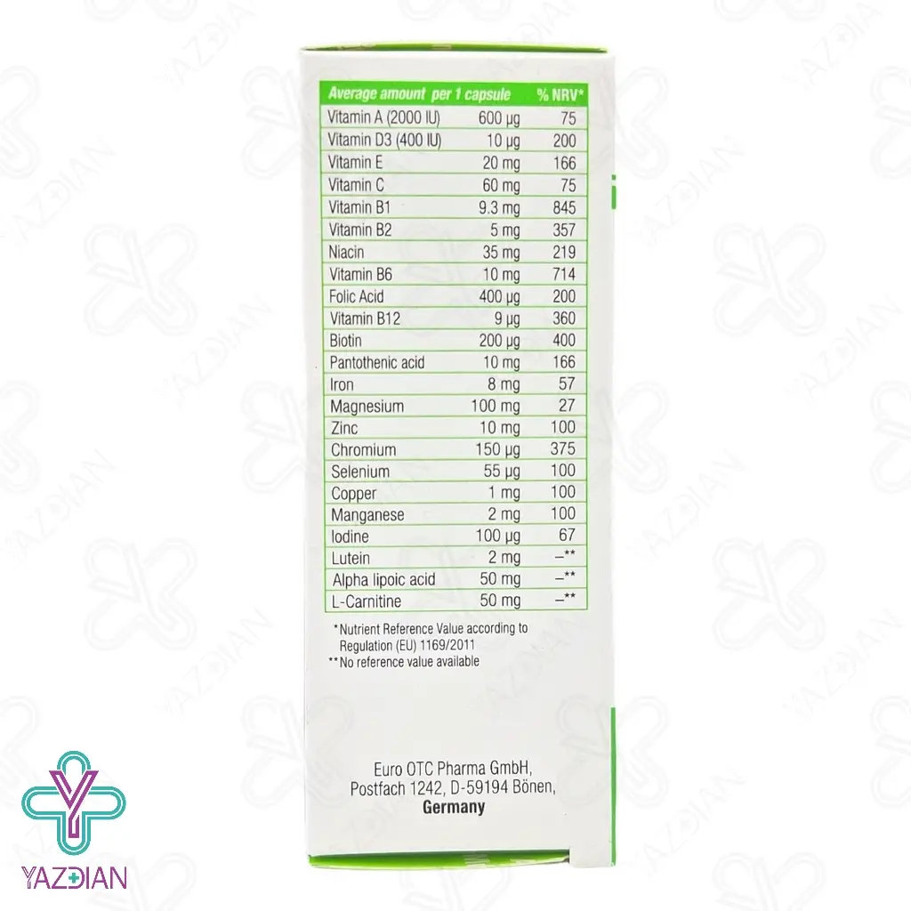 کپسول مولتی ویتامین افراد دیابتی آپوویتال - 30 عددی	
