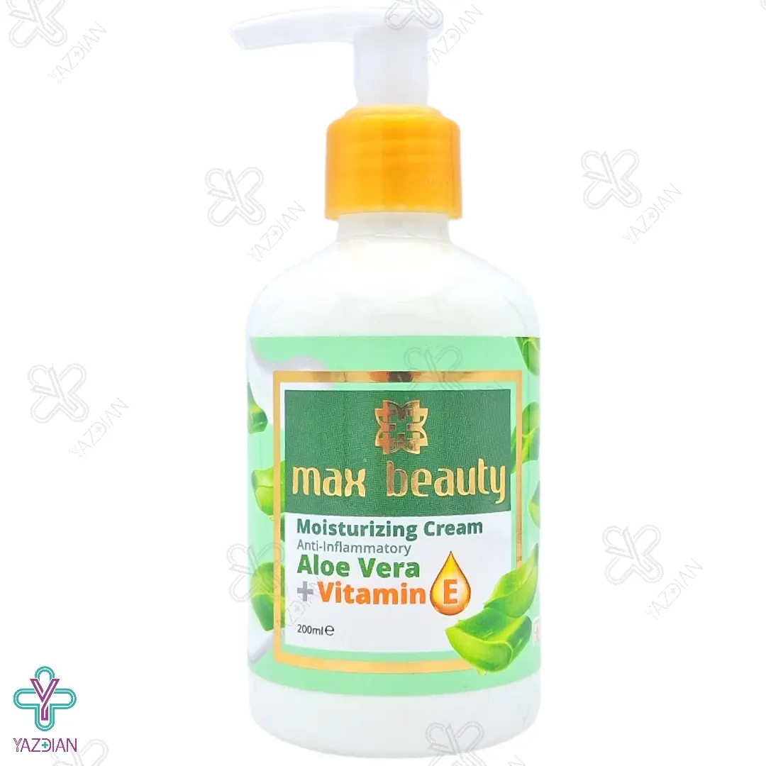 کرم مرطوب کننده آلوئه ورا پمپی مکس بیوتی - 200 میلی لیتر	
