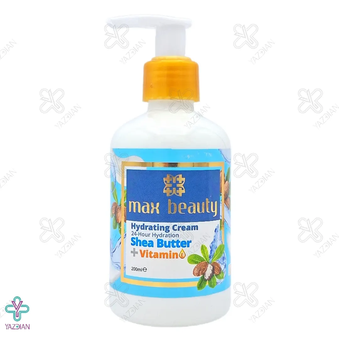 کرم آبرسان دست و صورت مکس بیوتی حاوی شی باتر - 200 میلی لیتر
