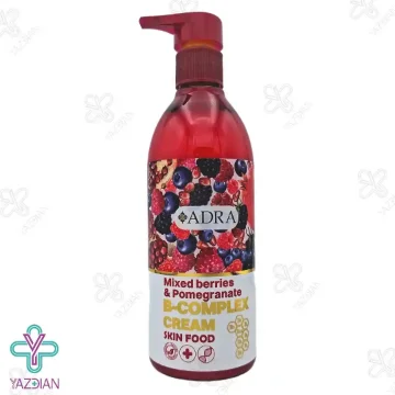 کرم مرطوب کننده پمپی ب کمپلکس آدرا حاوی تمشک و انار - 350 میلی لیتر