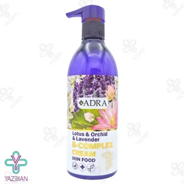 کرم مرطوب کننده پمپی ب کمپلکس آدرا حاوی لوتوس و اسطوخودوس - 350 میلی لیتر