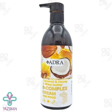 کرم مرطوب کننده پمپی ب کمپلکس آدرا حاوی نارگیل عسل و شی باتر - 350 میلی لیتر