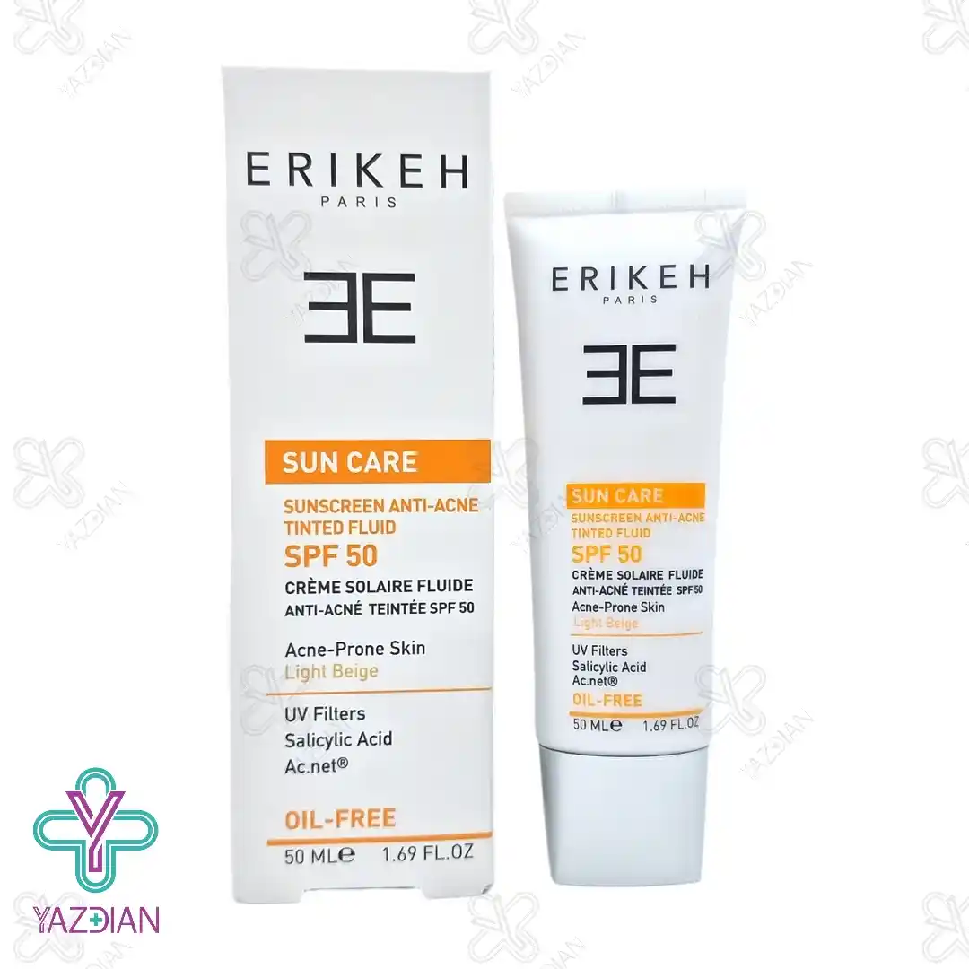 فلوئید ضد آفتاب و ضد جوش فاقد چربی SPF50 اریکه-بژ روشن - 50 میلی لیتر