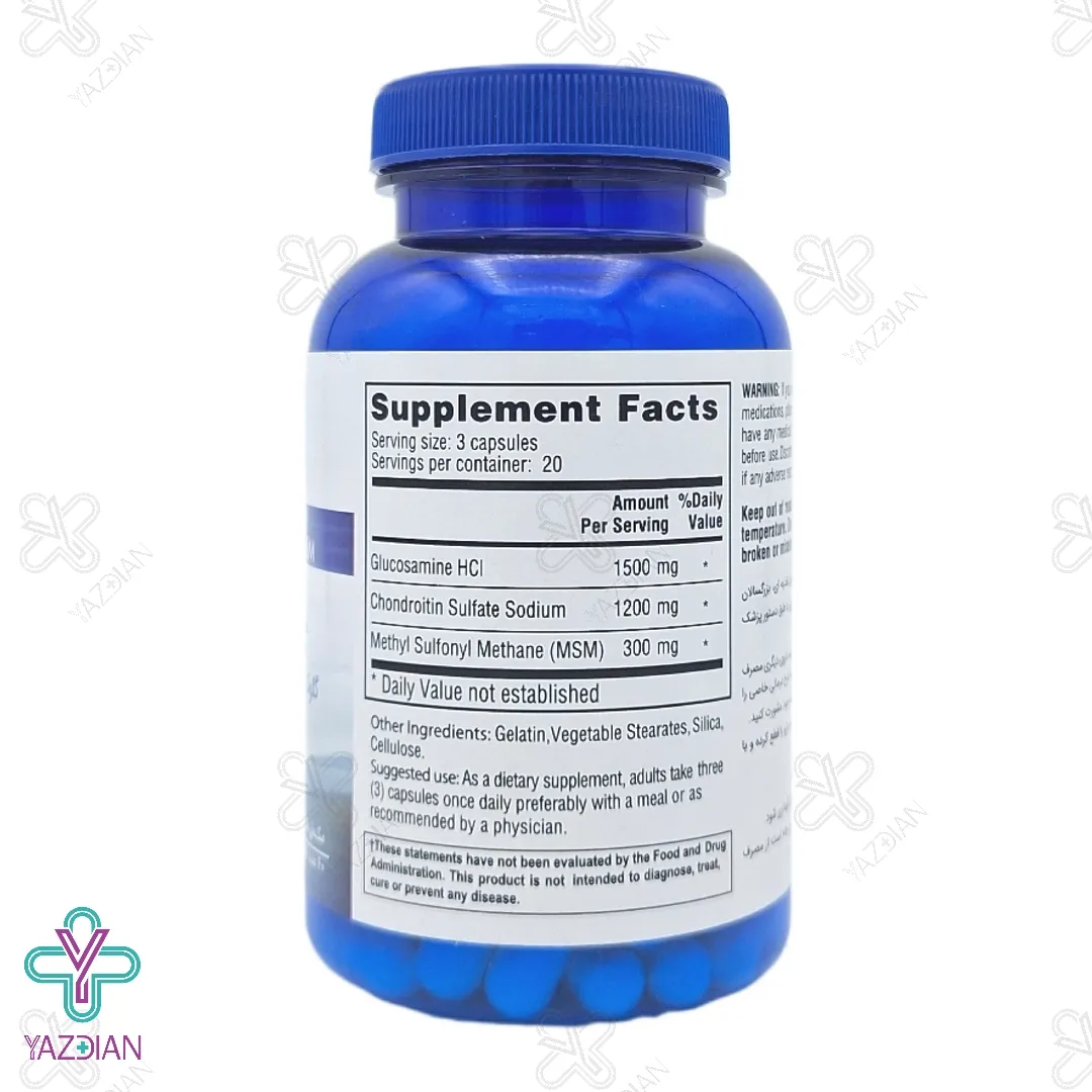 کپسول تقویت مفاصل گلوکزامین کندرویتین MSM نیچر فیت - 60 عددی