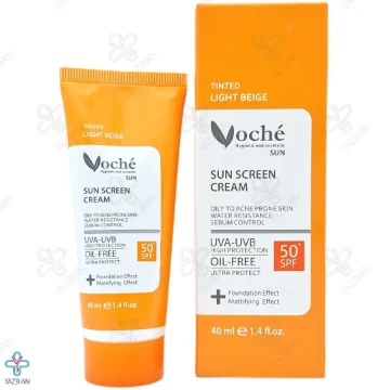 کرم ضد آفتاب SPF50 فاقد چربی پوست چرب وچه - بژ روشن