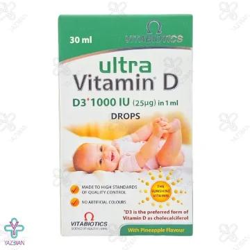  قطره خوراکی اولترا ویتامین د3 1000 ویتابیوتیکس - 30 میلی لیتر
