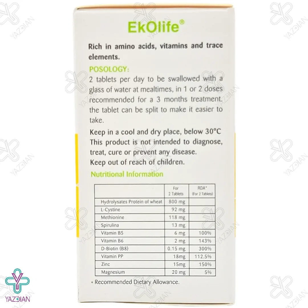 قرص اکولایف تقویت کننده رشد مو و ناخن رازک - 60 عددی