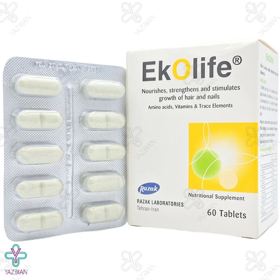 قرص اکولایف تقویت کننده رشد مو و ناخن رازک - 60 عددی