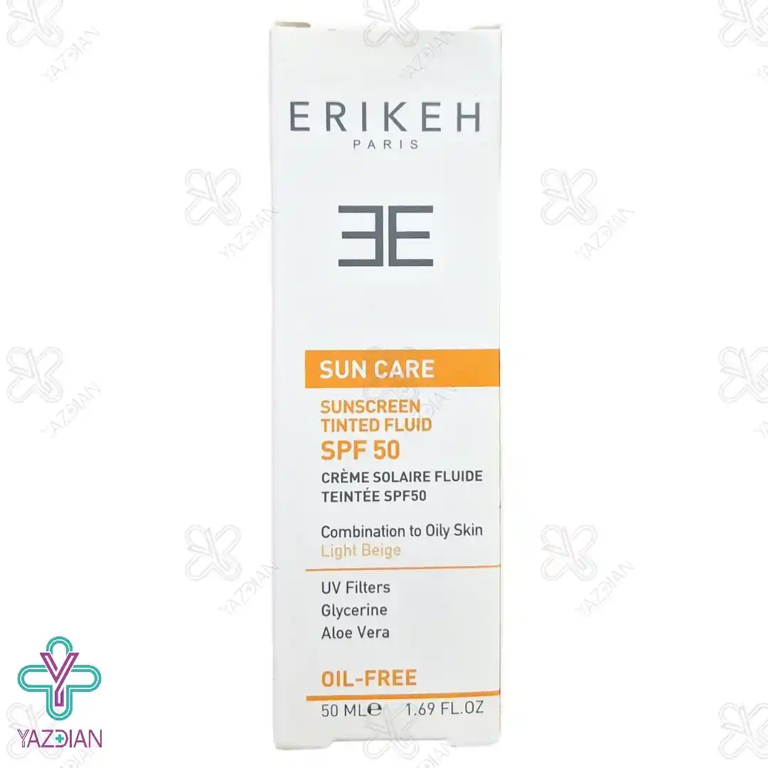 فلوئید ضد آفتاب فاقد چربی پوست مختلط تا چرب SPF50 اریکه - بژ روشن