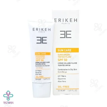 فلوئید ضد آفتاب SPF50 فاقد چربی اریکه - بژ طلایی