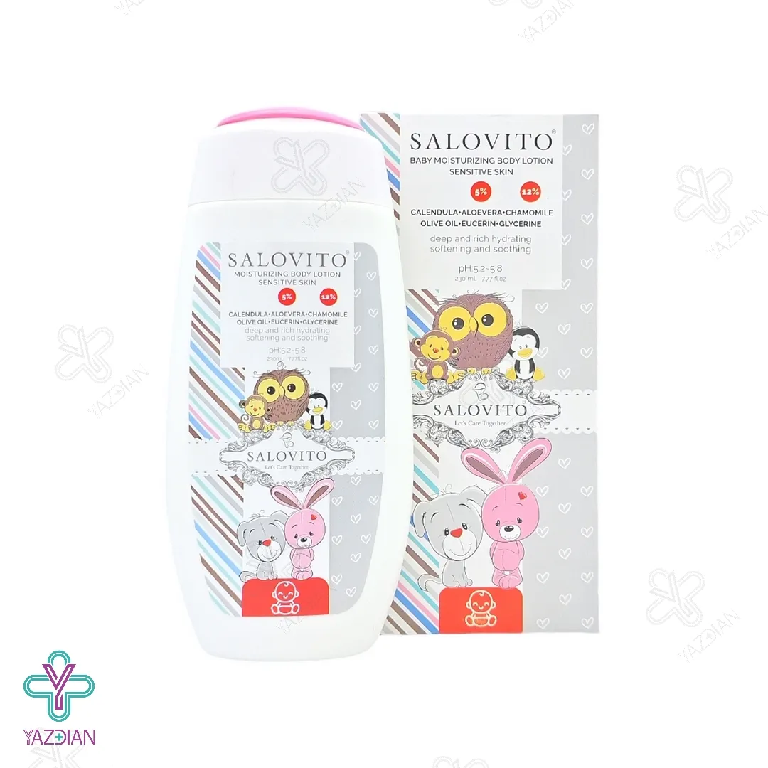لوسیون مرطوب کننده سالوویتو حاوی 5 درصد آلوئه ورا مناسب کودکان زیر یکسال - 230 میلی لیتر	