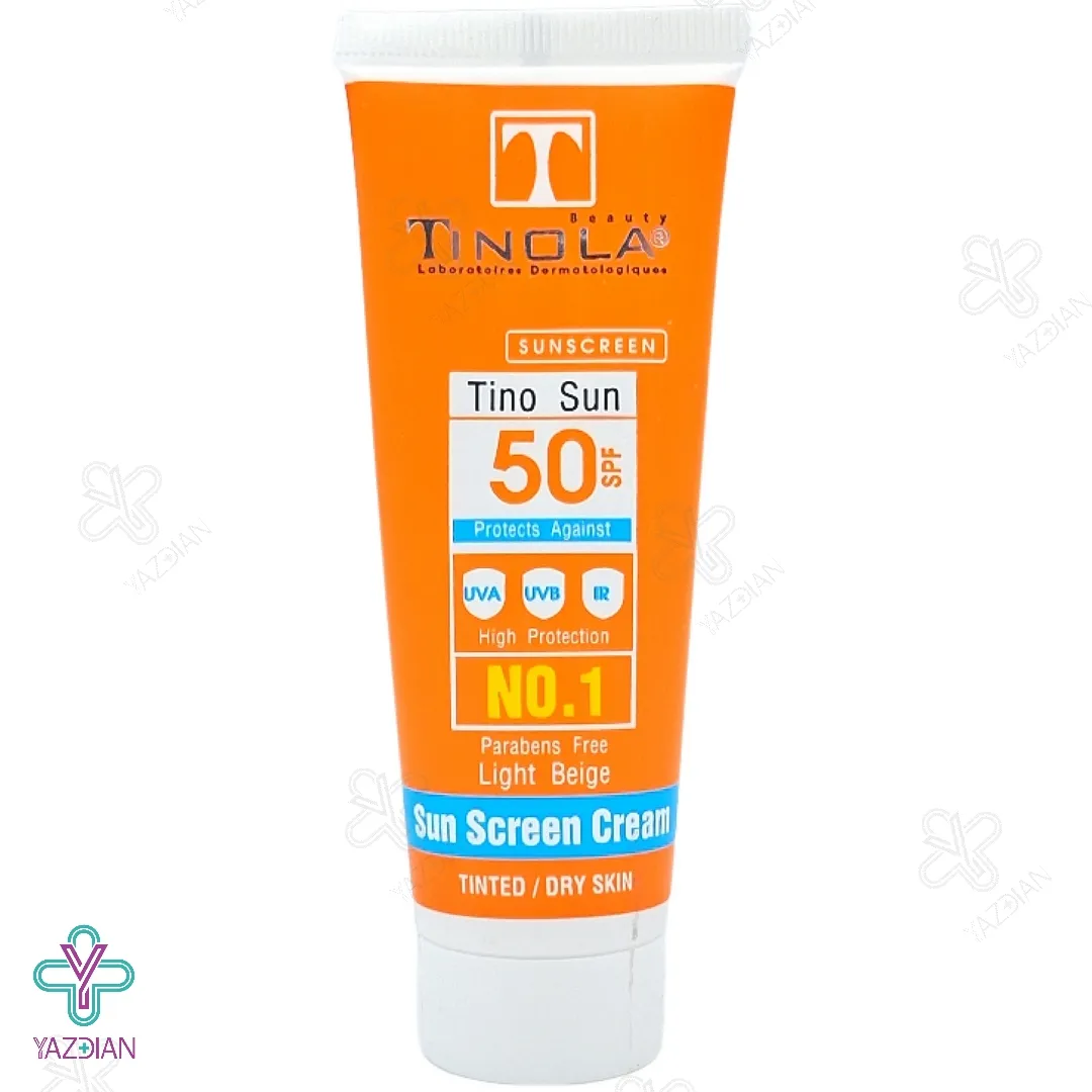 کرم ضد آفتاب SPF50 پوست خشک تینولا - بژ روشن	