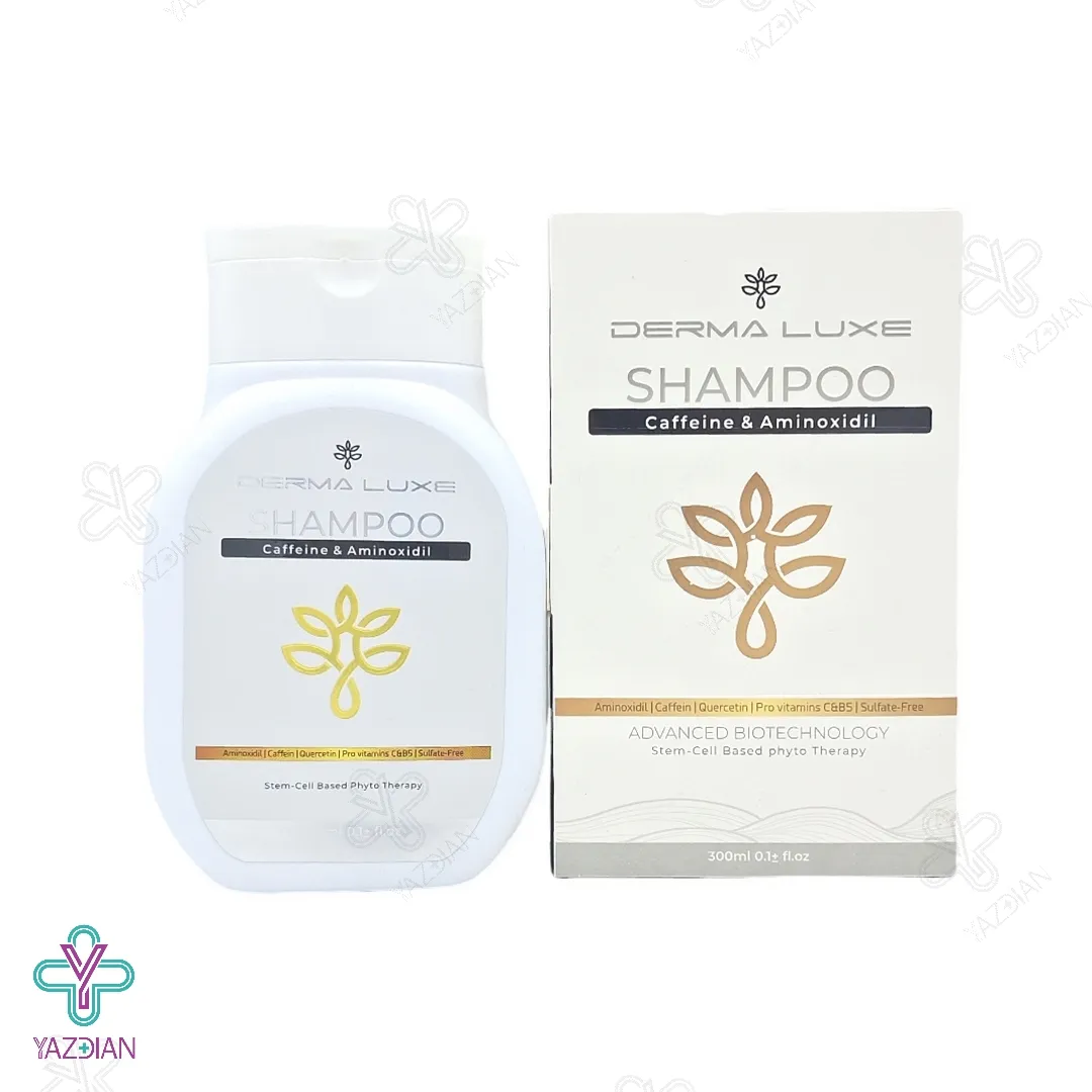 شامپو تقویت کننده کافئین آمینوکسیدیل درمالوکس - 300 میلی لیتر	