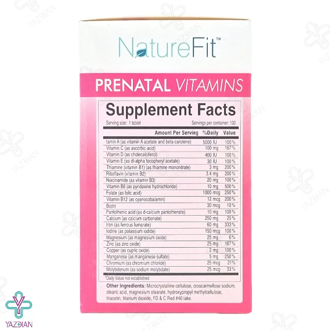 قرص مولتی ویتامین پریناتال بانوان نیچرفیت - 100 عددی	