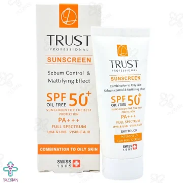کرم ضد آفتاب SPF 50 تراست پوست چرب و مختلط - بی رنگ