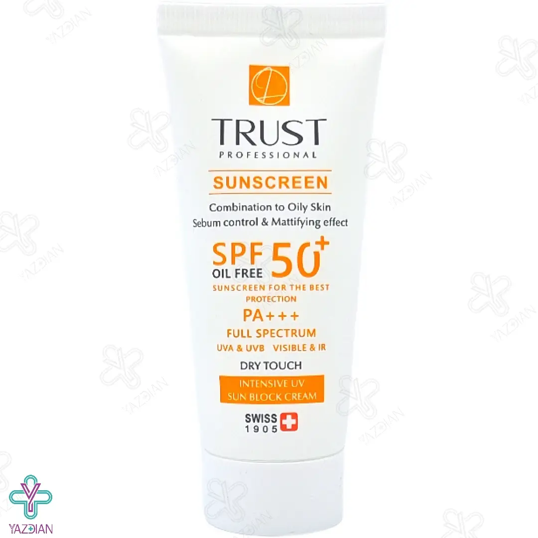 کرم ضد آفتاب SPF 50 تراست پوست چرب و مختلط - بی رنگ