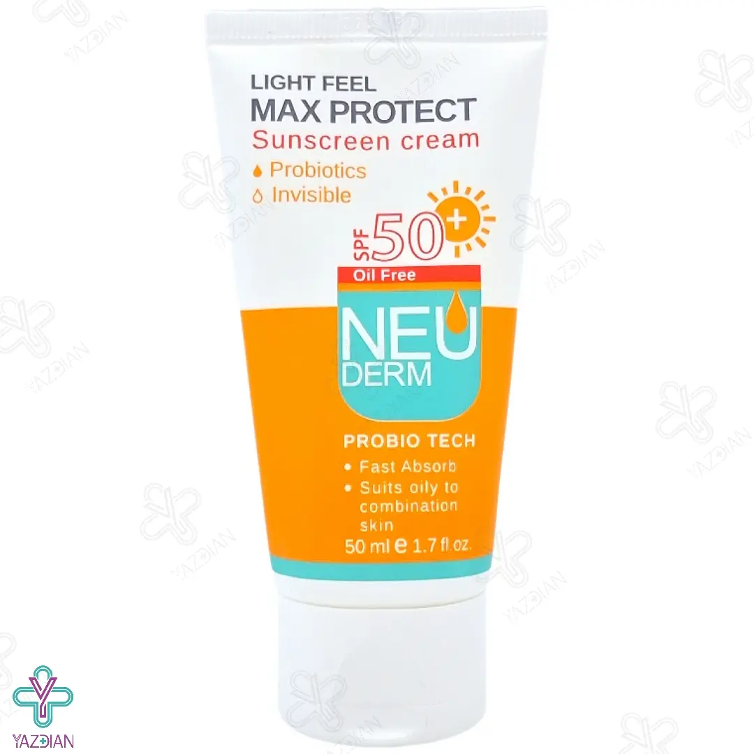 کرم ضد آفتاب SPF 50 فاقد چربی مکس پروتکت نئودرم - بی رنگ	