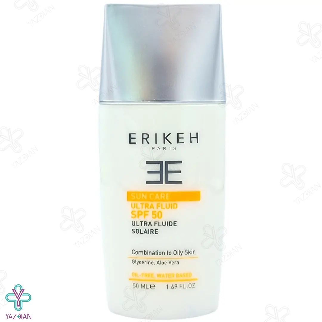 فلوئید ضد آفتاب SPF50 فاقد چربی اریکه - بی رنگ	