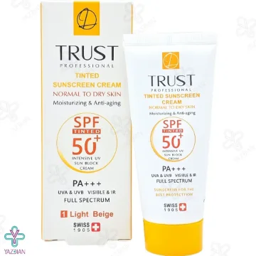 کرم ضد آفتاب SPF 50 پوست خشک و معمولی تراست - بژ روشن	