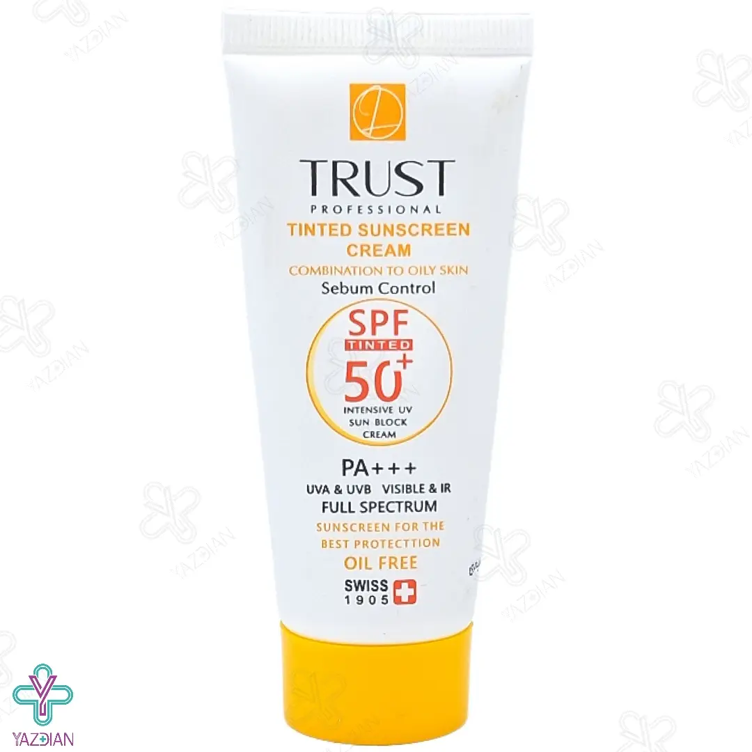 کرم ضد آفتاب SPF 50 پوست چرب و مختلط تراست - بژ طبیعی	